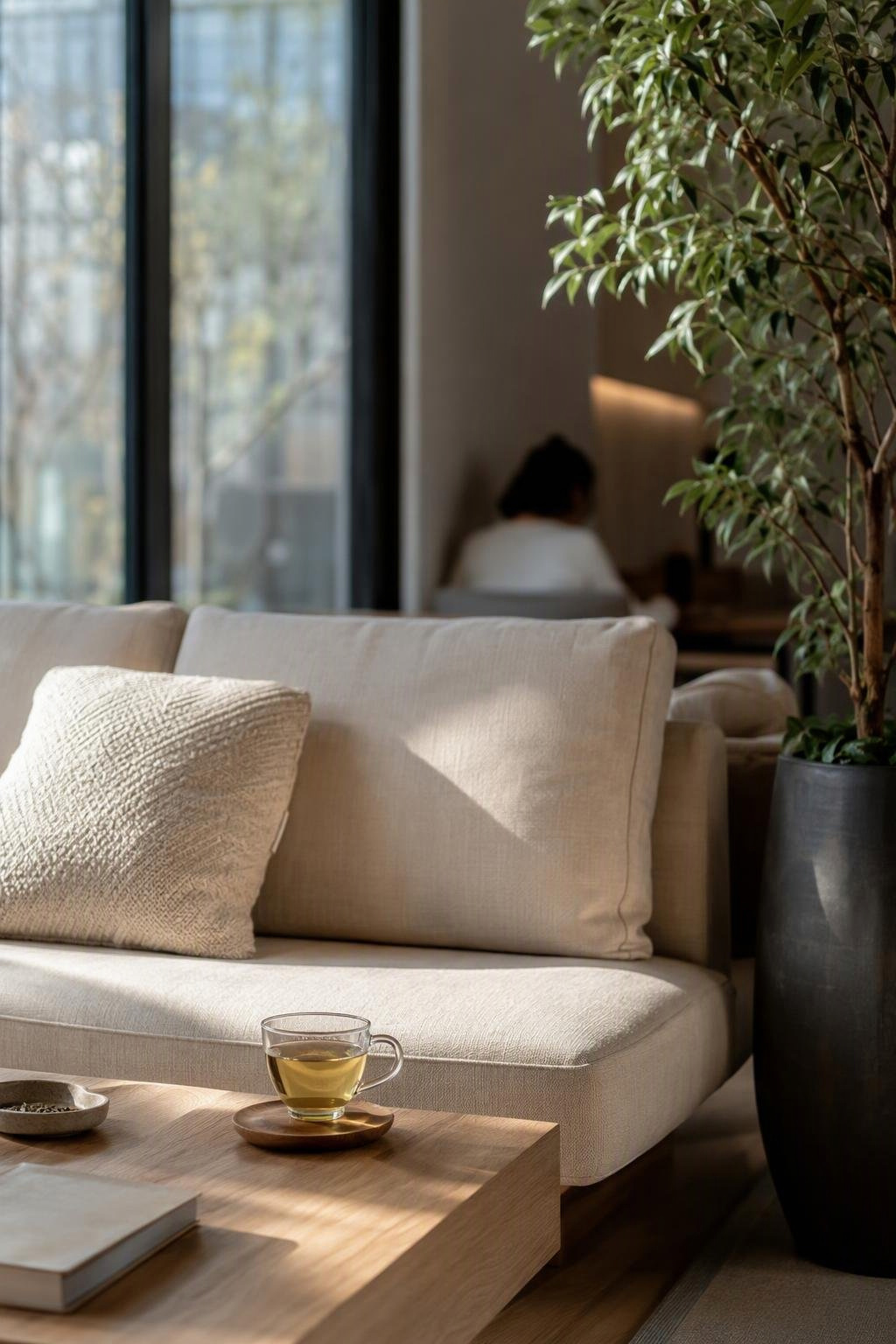The waiting lounge with tea