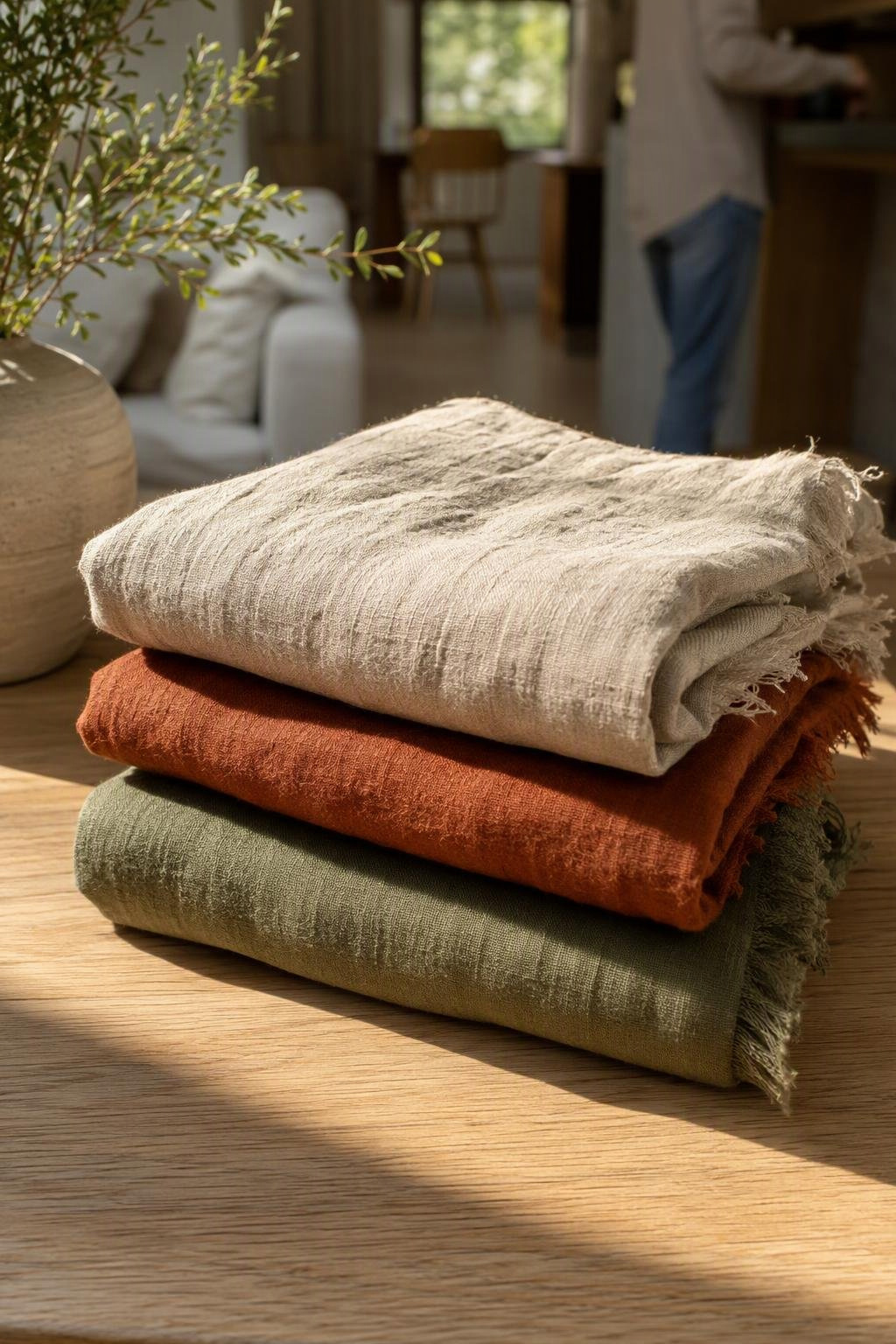 Linen throw