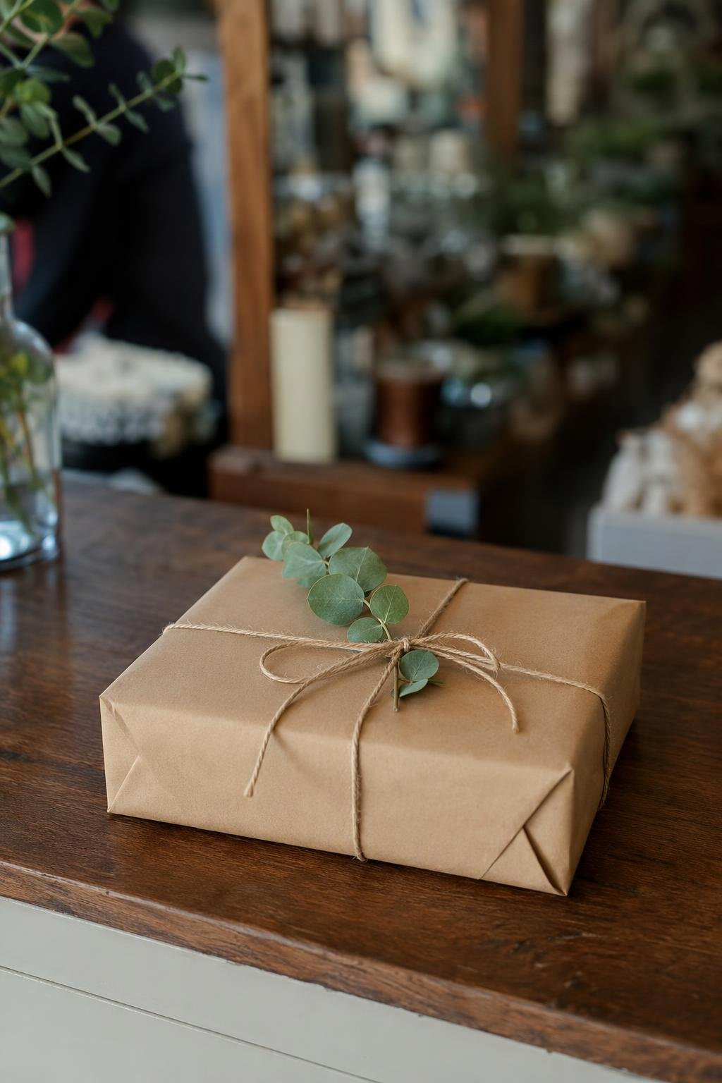 A parcel wrapped in brown paper
